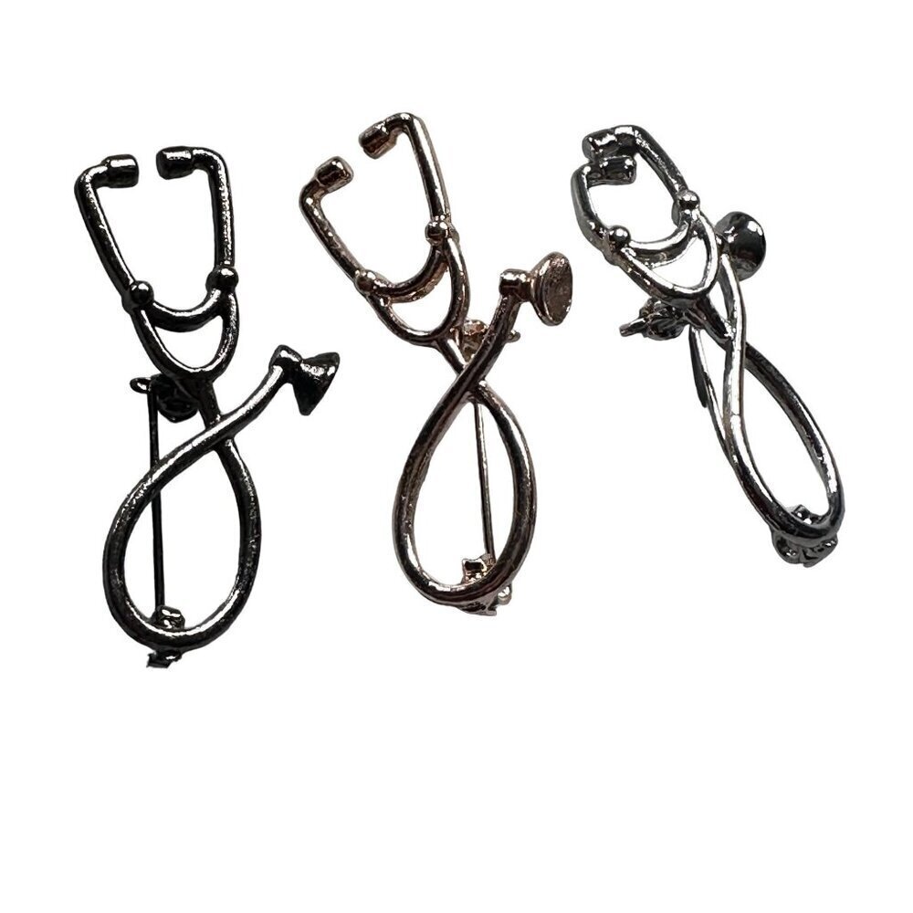 Stethoscope Lapel Pin Smiling Medical Instrument Brooch Badge Enamel Jewelry Pin
